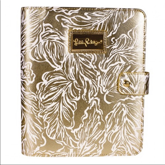 Lilly Pulitzer Accessories - Lilly Pulitzer Gold Leaf Agenda Folio